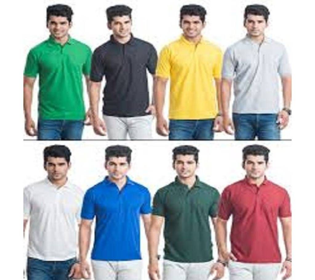MULTICOLOR Casual Half Sleeve Polo t-Shirt For Men Combo Pack of 8