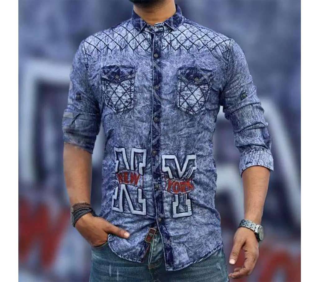 Denim Cotton Indian Shirt