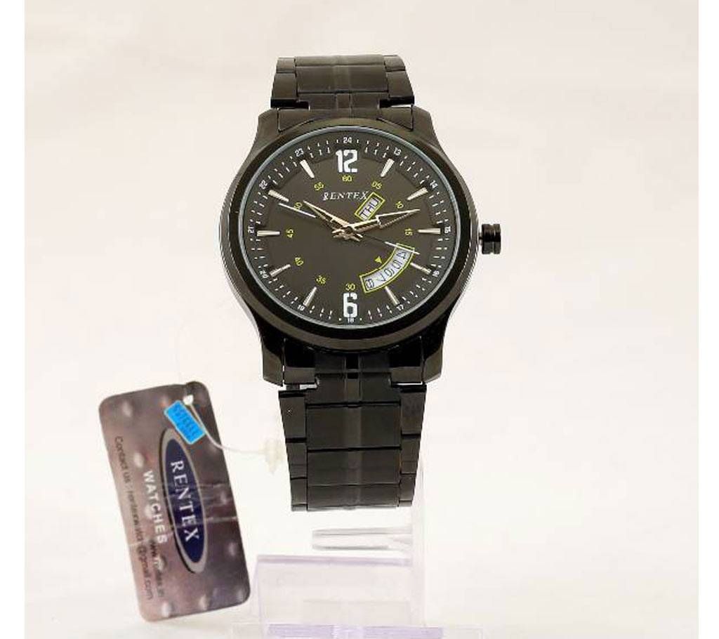 RENTEX Black Dial Black Color Chain Watch for Men