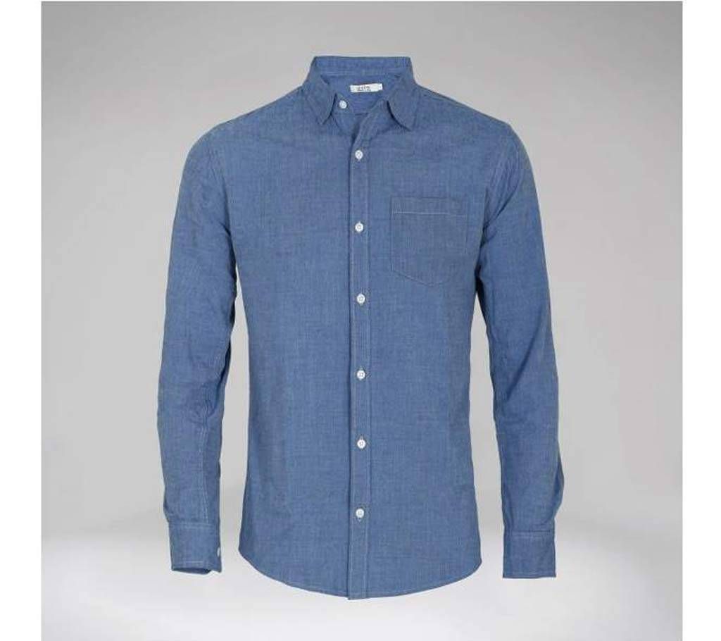 Solid Color Mens Casual Cotton Shirt