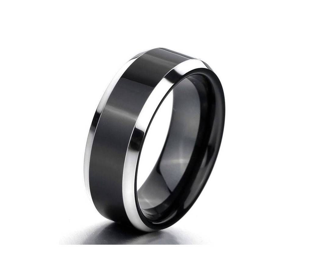 Man's Black Stainless Steel Finger Ring