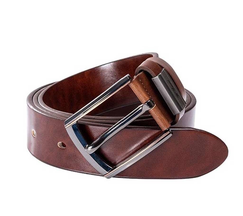 Chocolate colour artificial leather belt for men