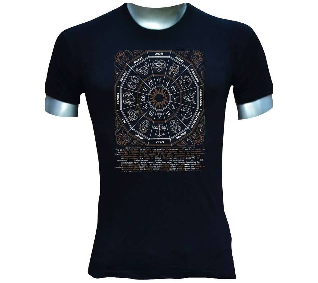 Half Sleeve Cotton Zodiac T Shirt For Men 