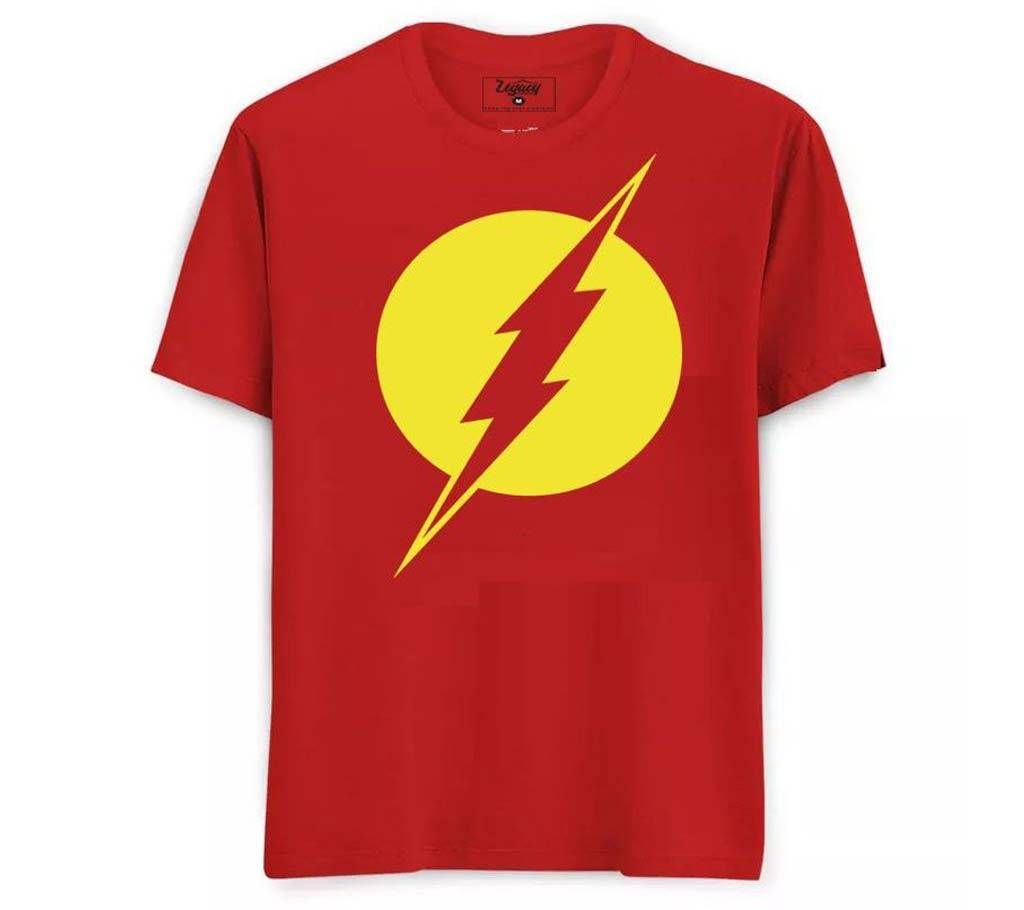 Rubber Print Summer T-shirt - 613 - Red - Flash - LEB