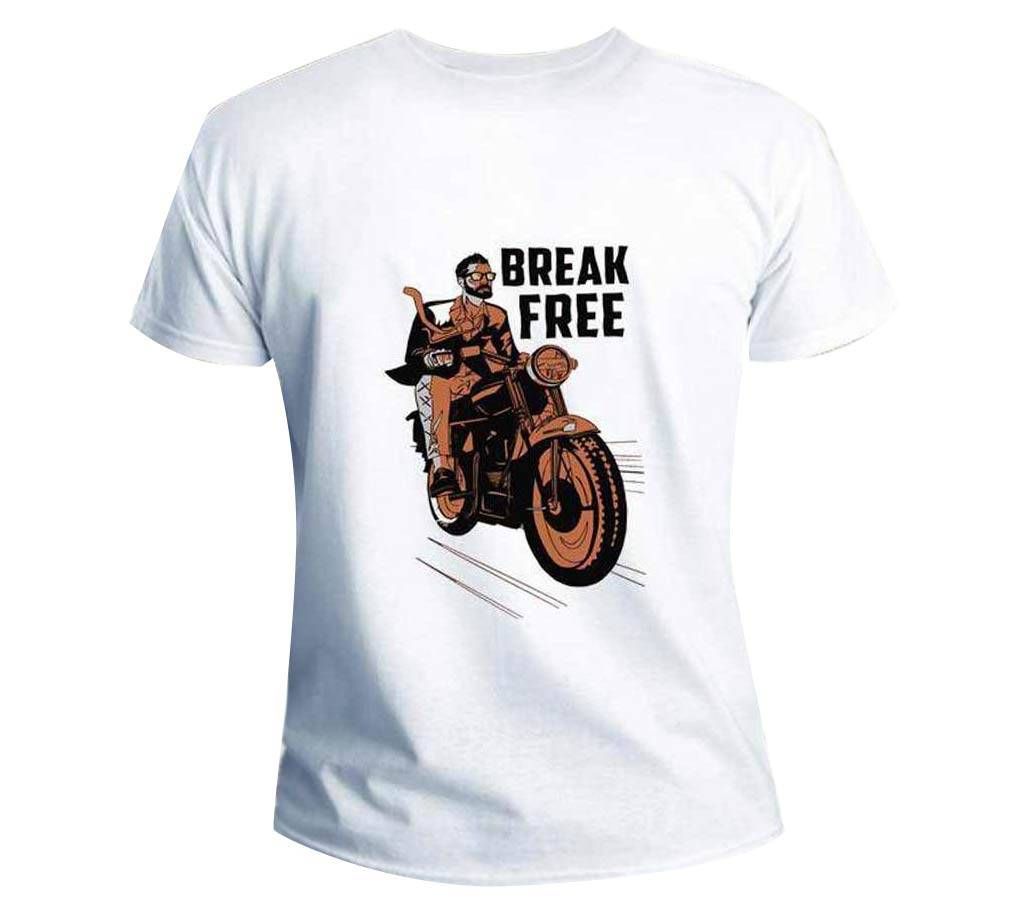 Break Free Motor Bike Style Smile Menz Half Sleeve T-Shirt
