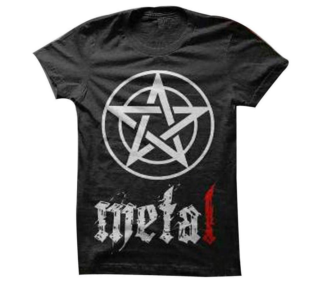 Metal Menz Cotton Round Neck T-Shirts