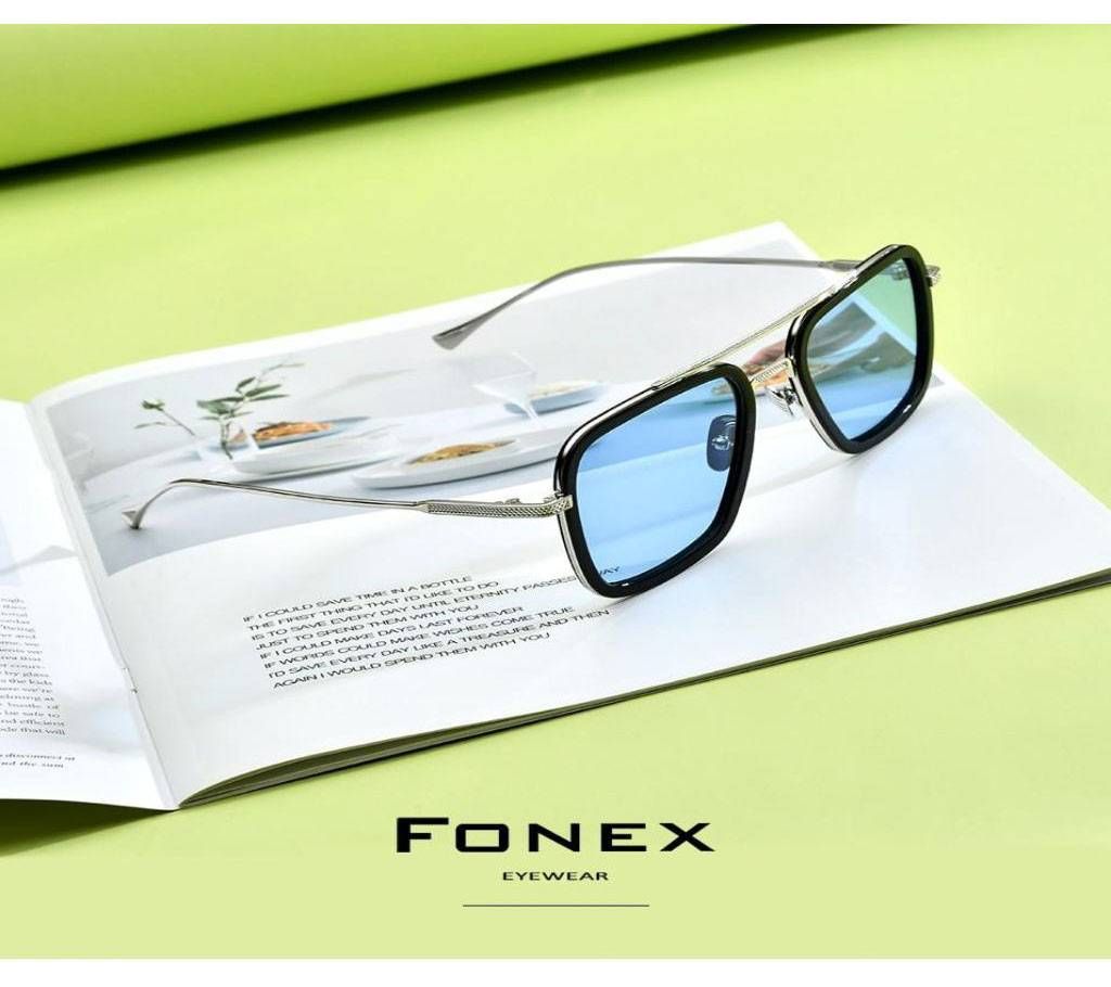 Silver And Blue Iron Man Sunglasses For Men with Stylish Box