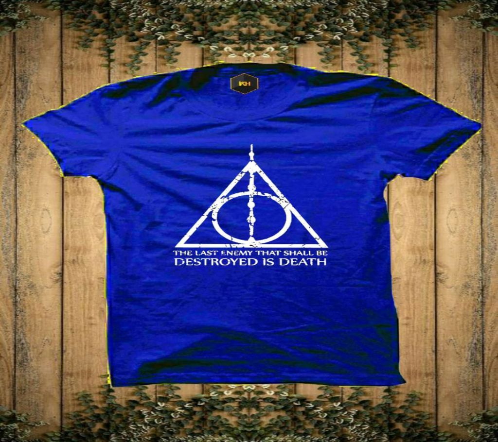  Design Rubber Print Half-Sleeve T-shirt For Men(Blue)