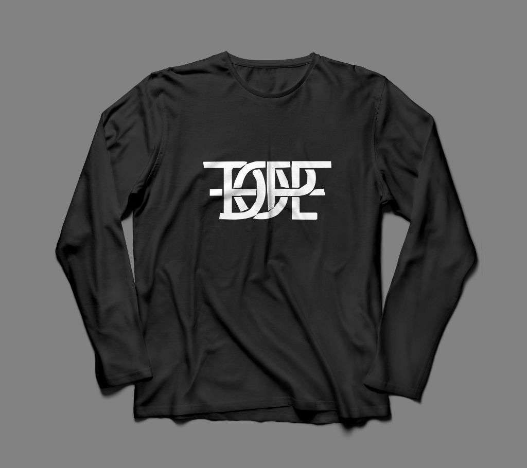 DOPE LONG SLEEVE BLACK  COTTON TSHIRT FOR MEN