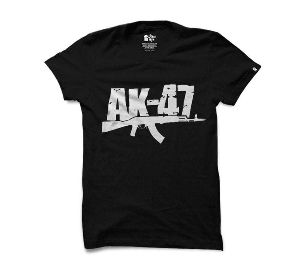 Half Sleeve Cotton T-Shirt For Men - AK47