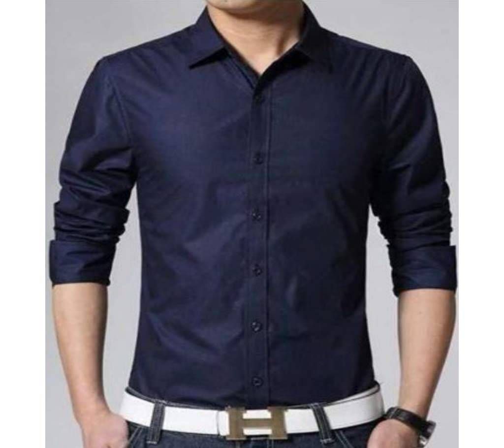 Navy Blue  Full Sleeve Casual Shirt For Men  Upf2
