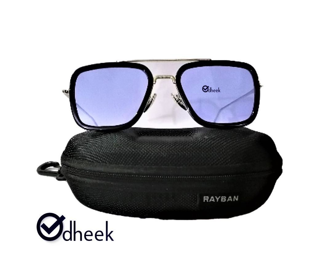   Metal Frame Men Sunglass Lens Blue