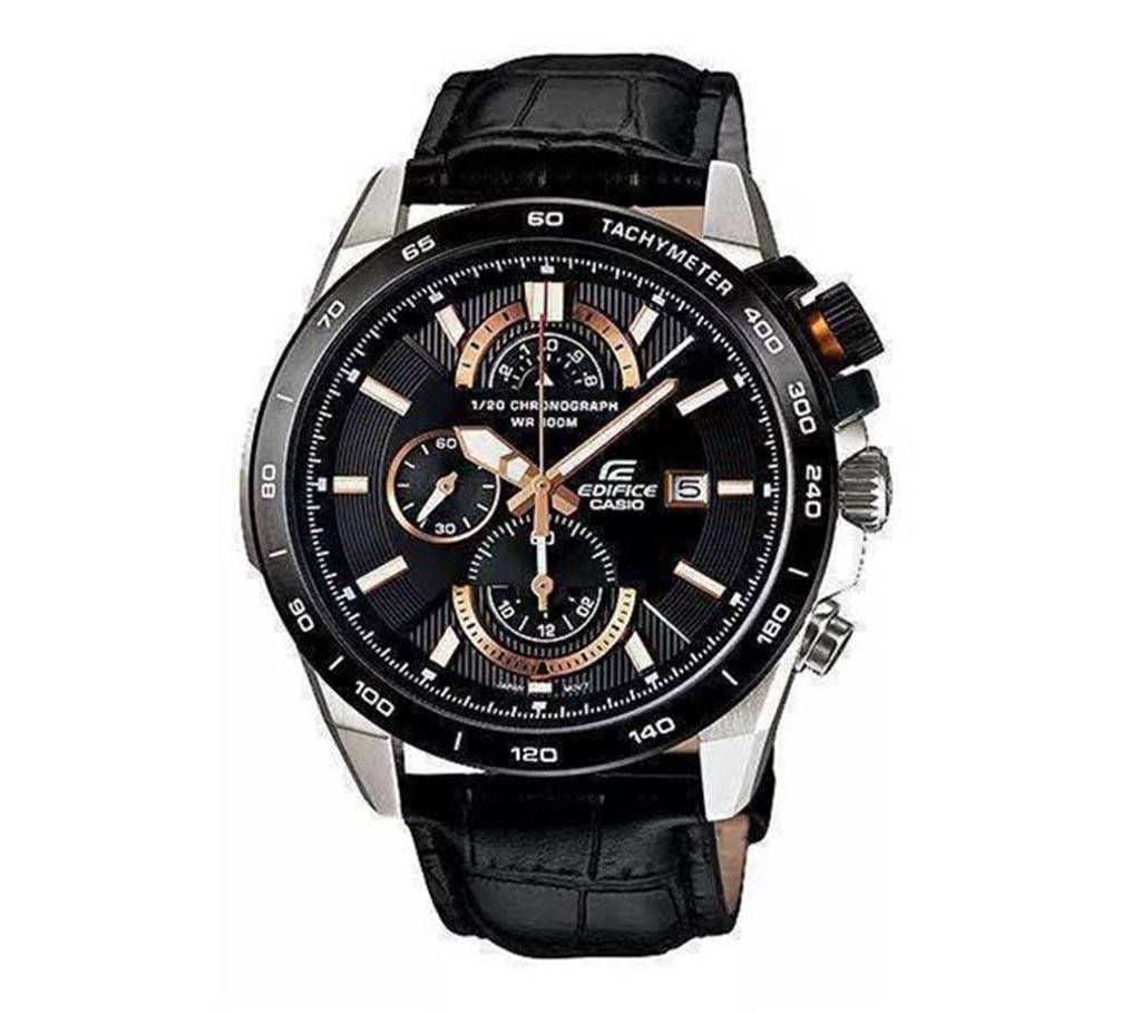 Casio Black Leather Wrist Watch For Men