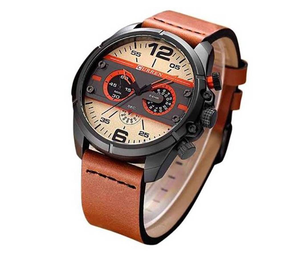 Curren C8250 - PU Leather Analog Watch for Men