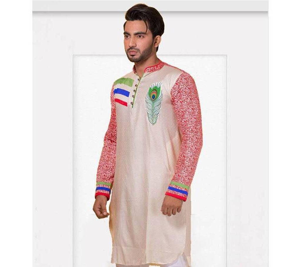 Colorful Semi Long  Printed Embroidery Panjabi