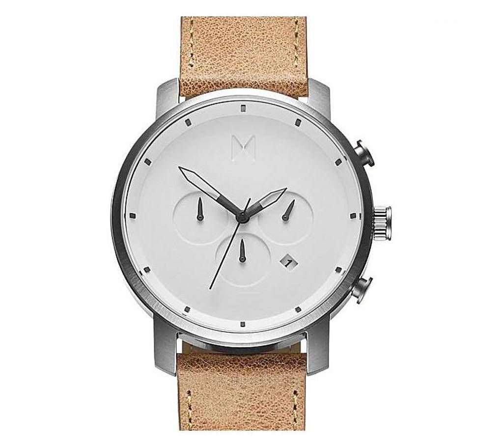 Brown Leather Analog Watch for Men
