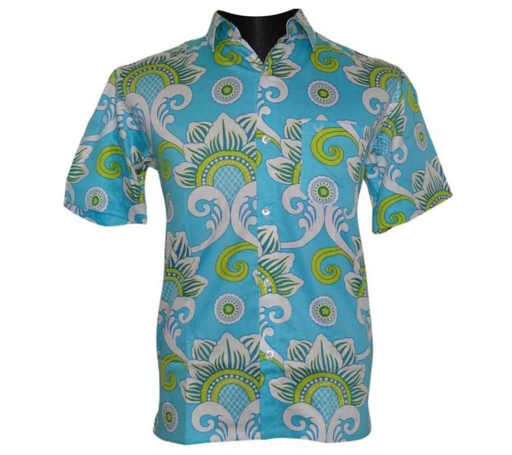 Sky Blue Print Shirt