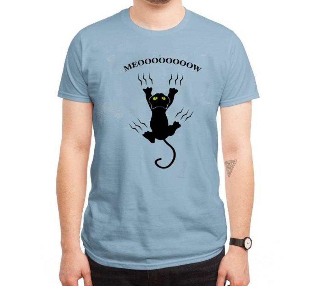 Meow Gents Half Sleeve Cotton T-Shirt
