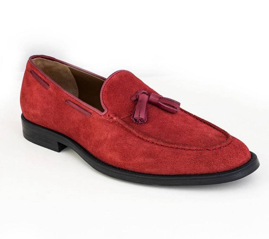 TASSEL LOAFERS SUEDE LEATHER RED SHOE
