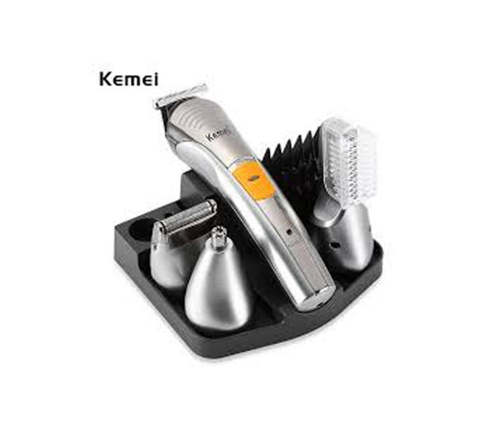 Kemei Km-570a 7 in 1 Rechargeable Beard Shaping Hair Trimmer Shaver