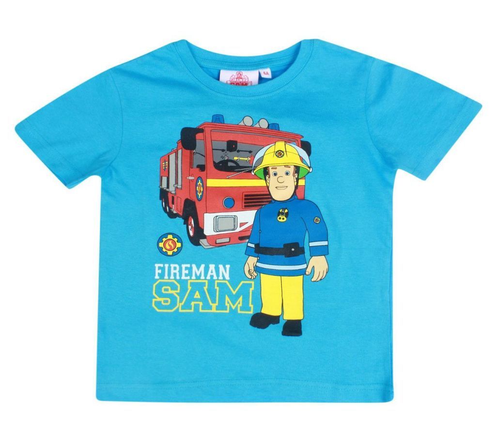 Sky Blue Cotton Short Sleeve T-shirt For Boys 3-4 Years