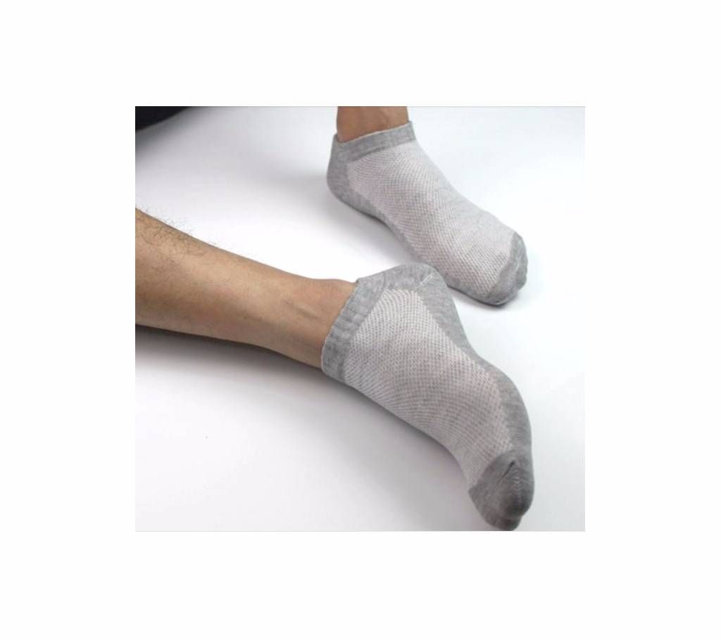 1Pair Solid Mesh Men's  Invisible Ankle Socks