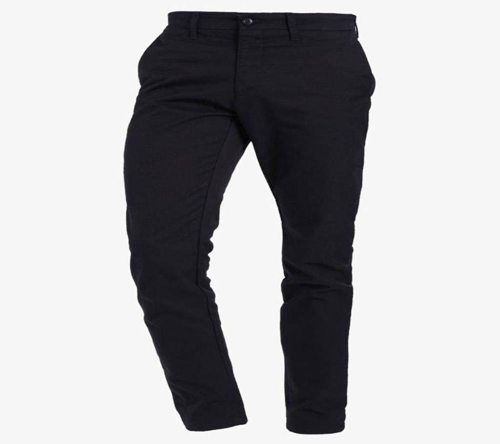 Black Gabardine /Twill  Pant For Men