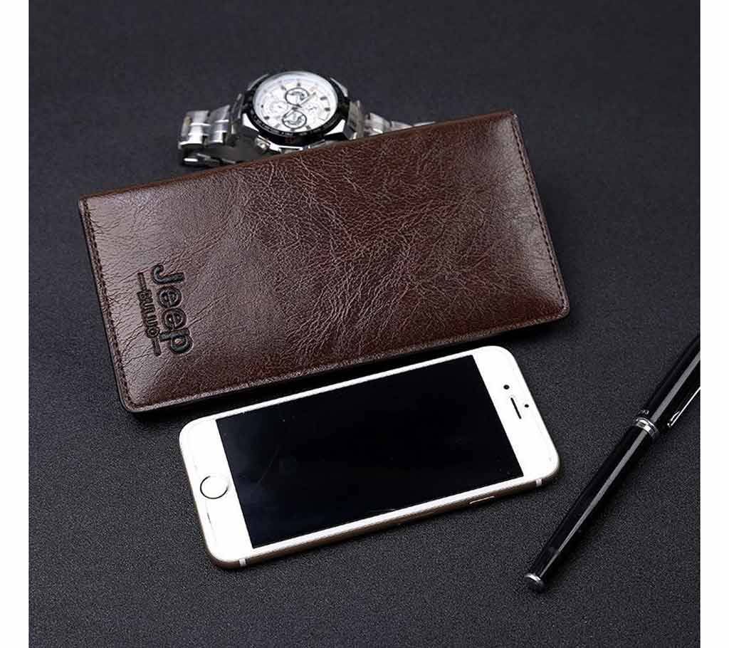 JEEP BULUO Mens Long Money Wallet Multi Men Wallets Business Brand