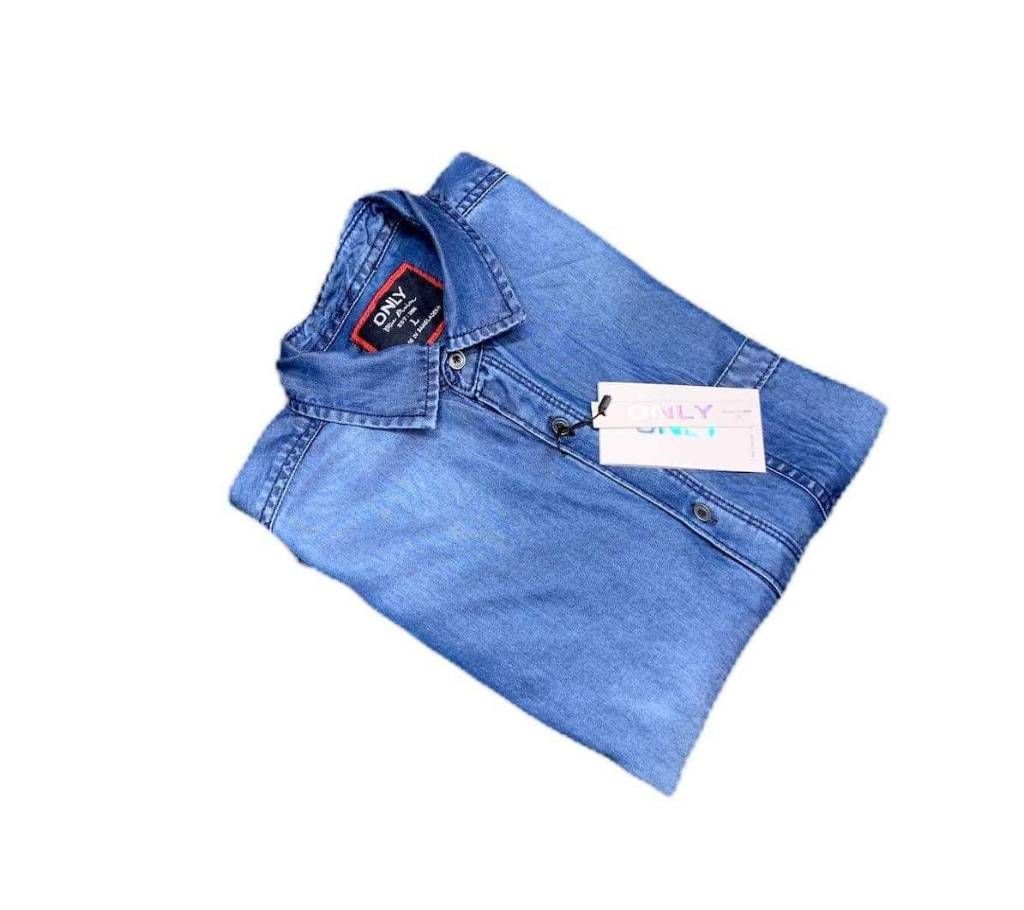 Blue with Light White Shade Full Sleeve Denim Shirt for Men - 002 - 02 - TMW