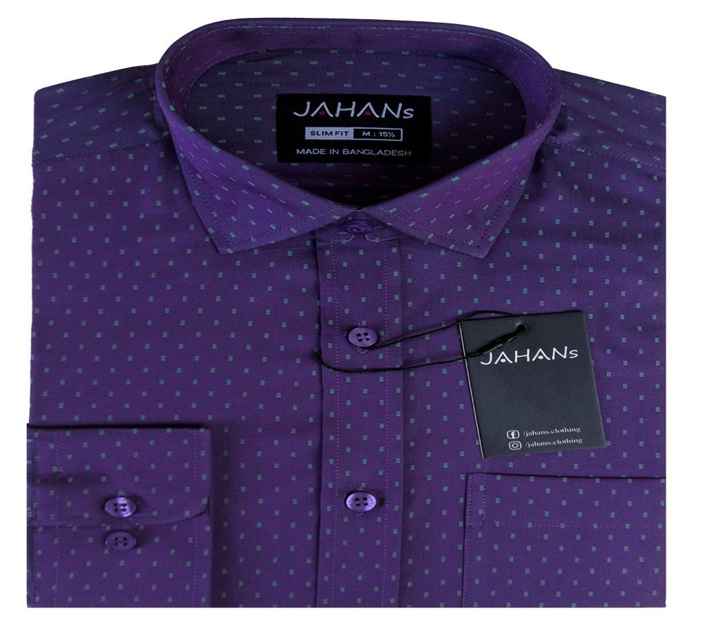 Full Sleeve Slim Fit Formal Shirt-maroon 
