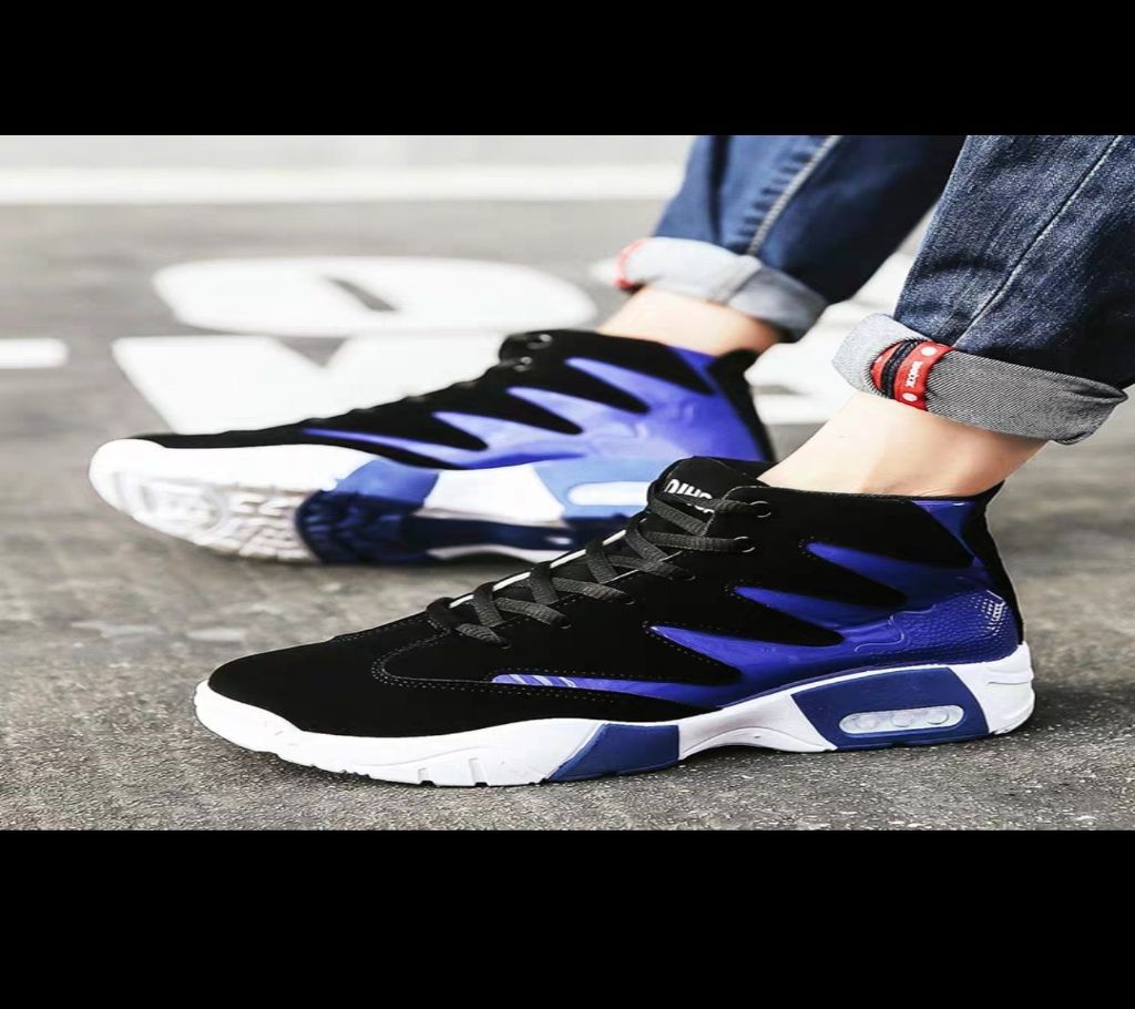 Stylish sneakers for male. Blue colour.