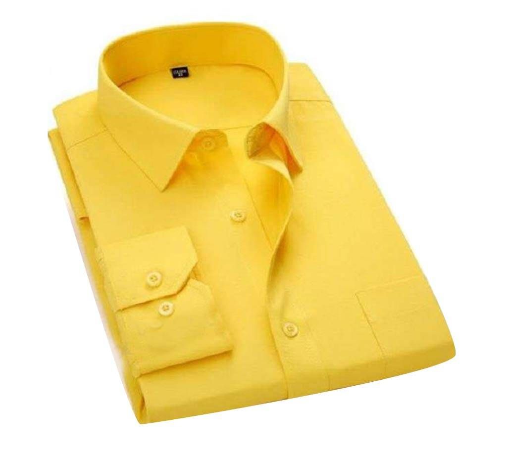 Yellow Color Full Shirt-Yellow 