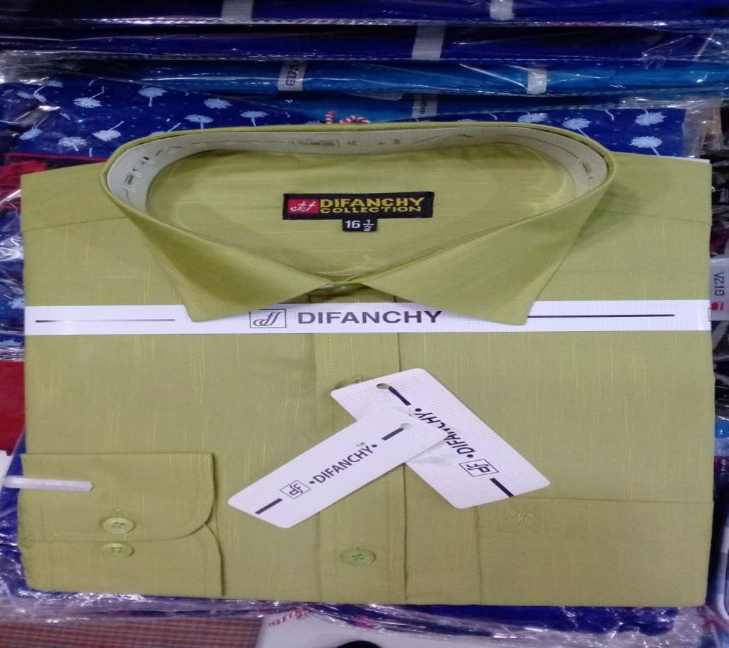 MENZ FULL SLEEVE FORMAL SHIRT-Deshi Cotton-Green