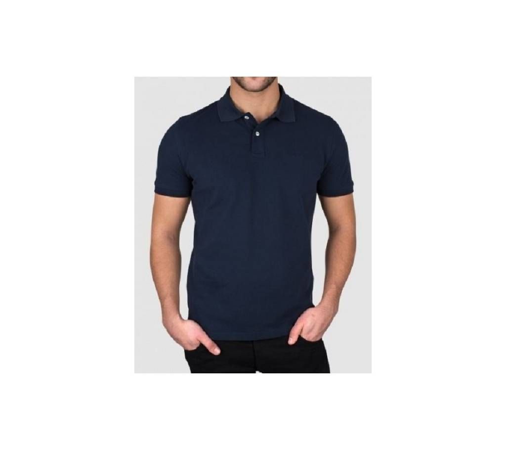Navy Blue Half Sleeve Polo Shirt For Men