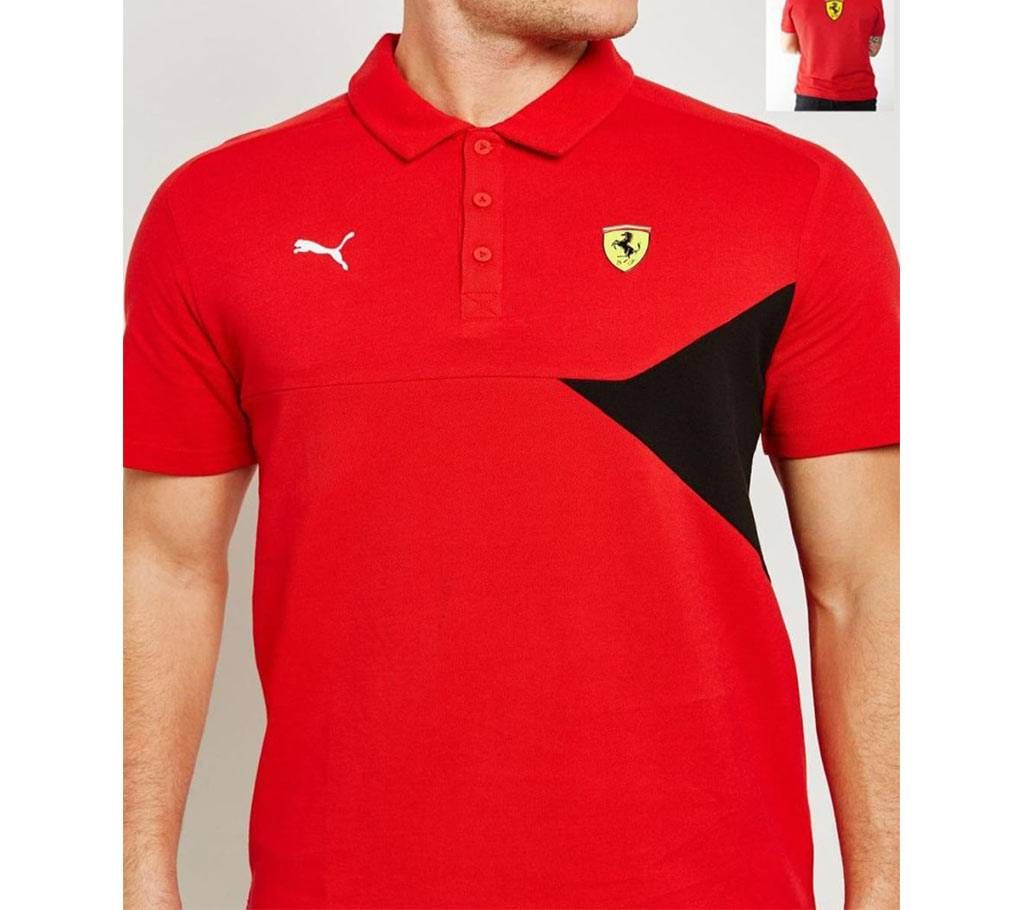 Half Sleeve Cotton Polo Shirt For Men - Red 