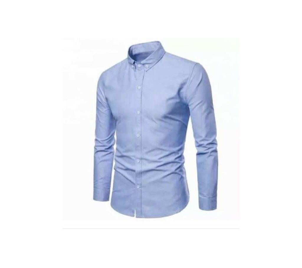 Skyblue Print  Long Sleeve Casual Shirt For Men  Upf