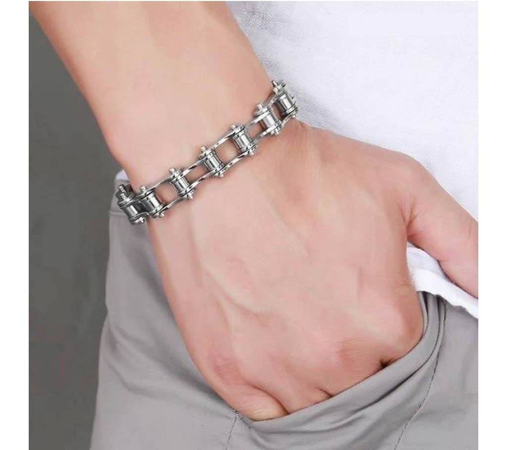 Men's Bracelet Stainless Steel Bracelet- silver