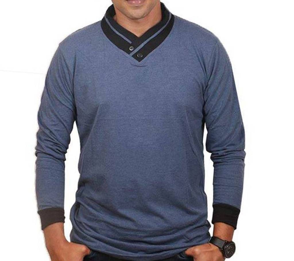 Mens Full Sleeve V-Neck T-shirt