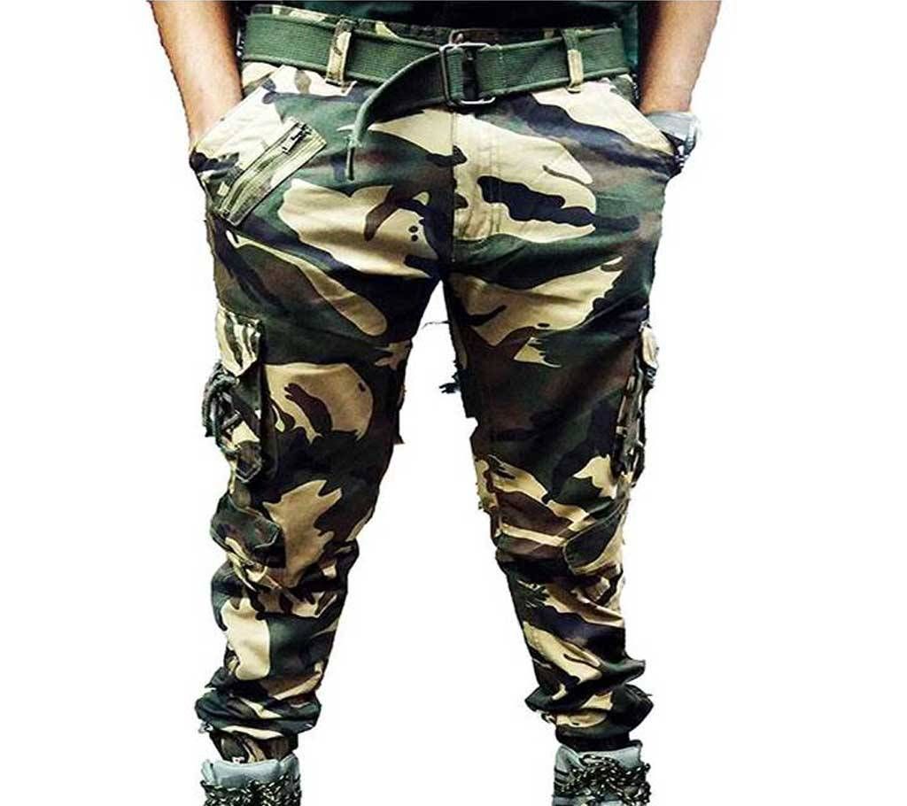 Army Print Cotton Dori Style Cargo Jogger Jeans