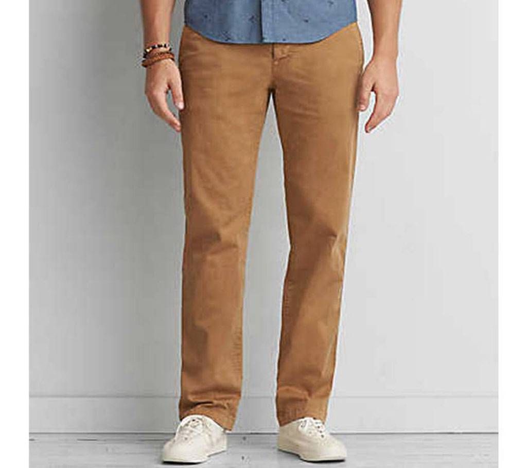 Khaki Straight Gabardine Pant for Men