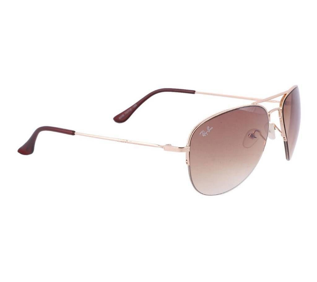 Golden Metal Frame and Brown Sunglass For Men