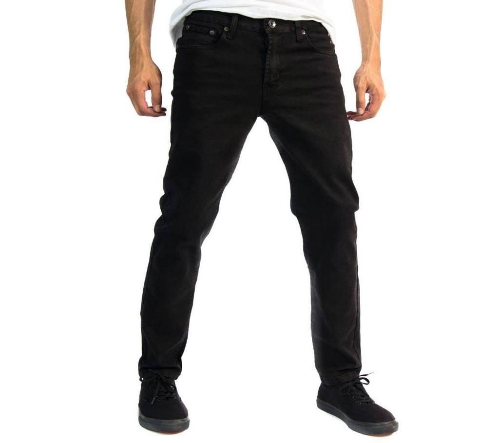 Denim black long pant for men
