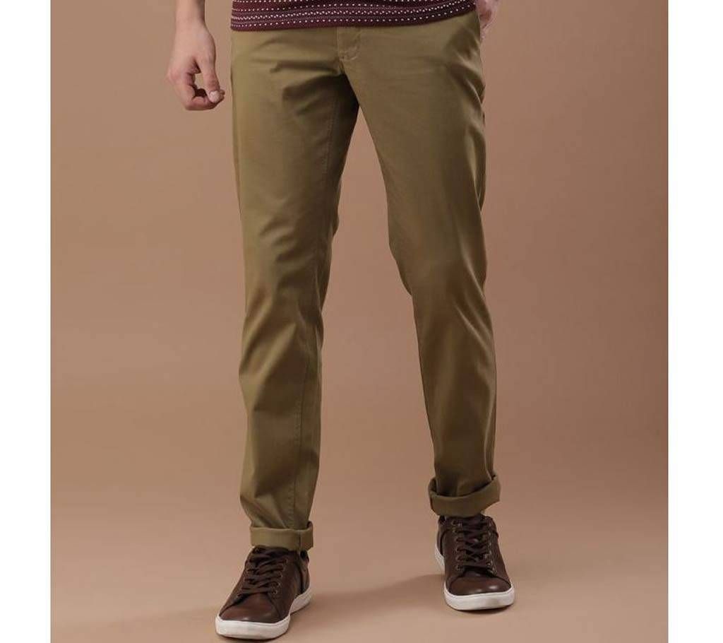 Olive Khaki Slim Fit Gabardine Pant
