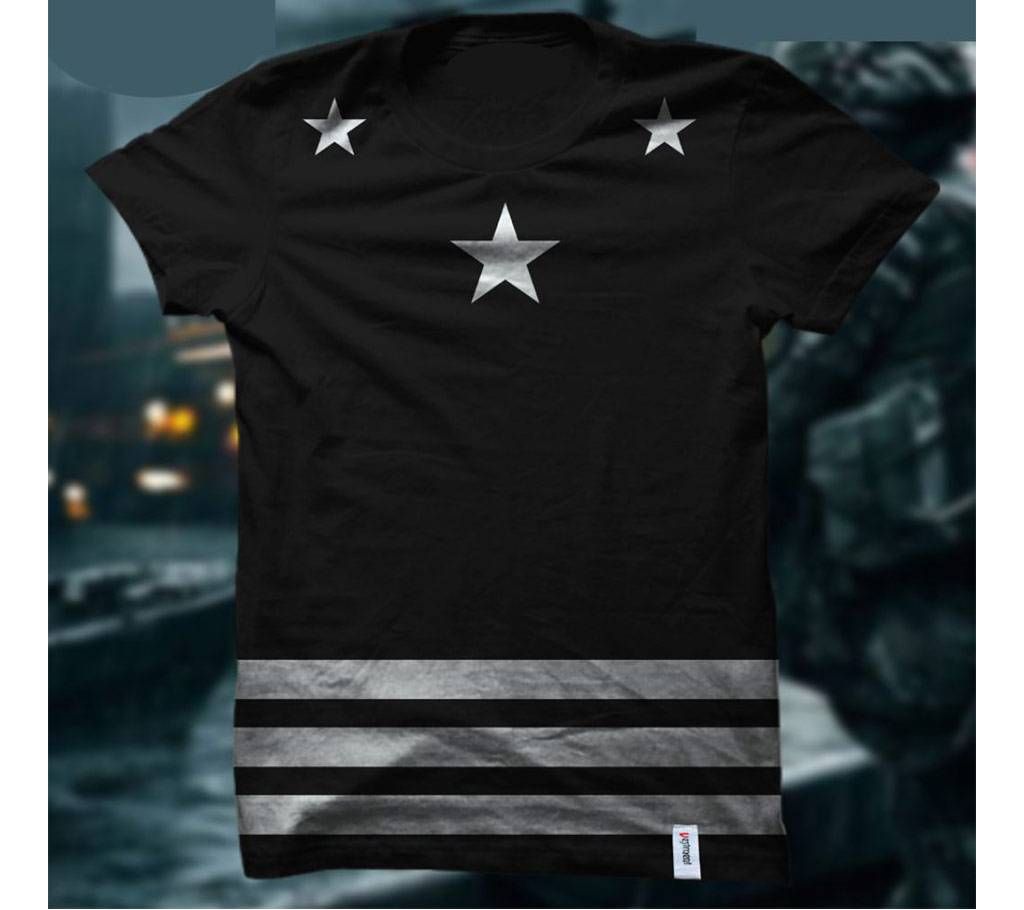 Three Star Menz Half Sleeve T-shirt