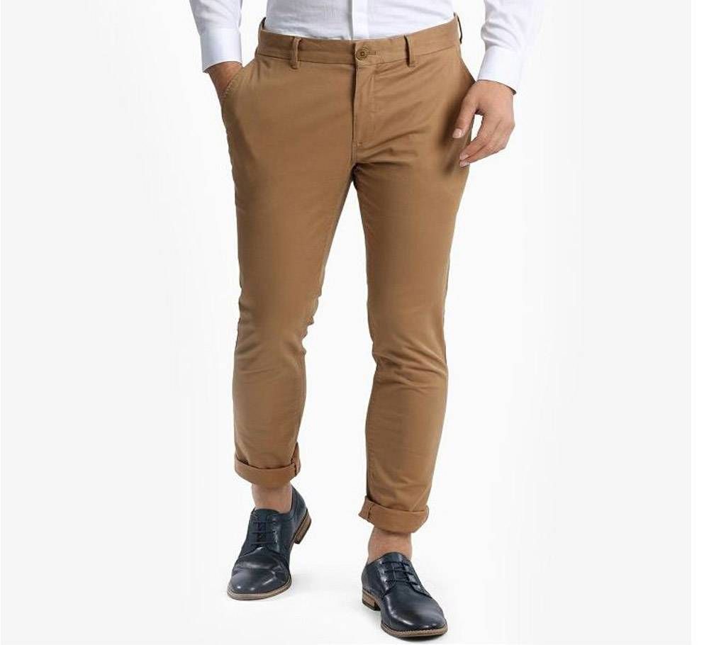 Deep Peeru Khaki Narrow Fit Gabardine Pant 11