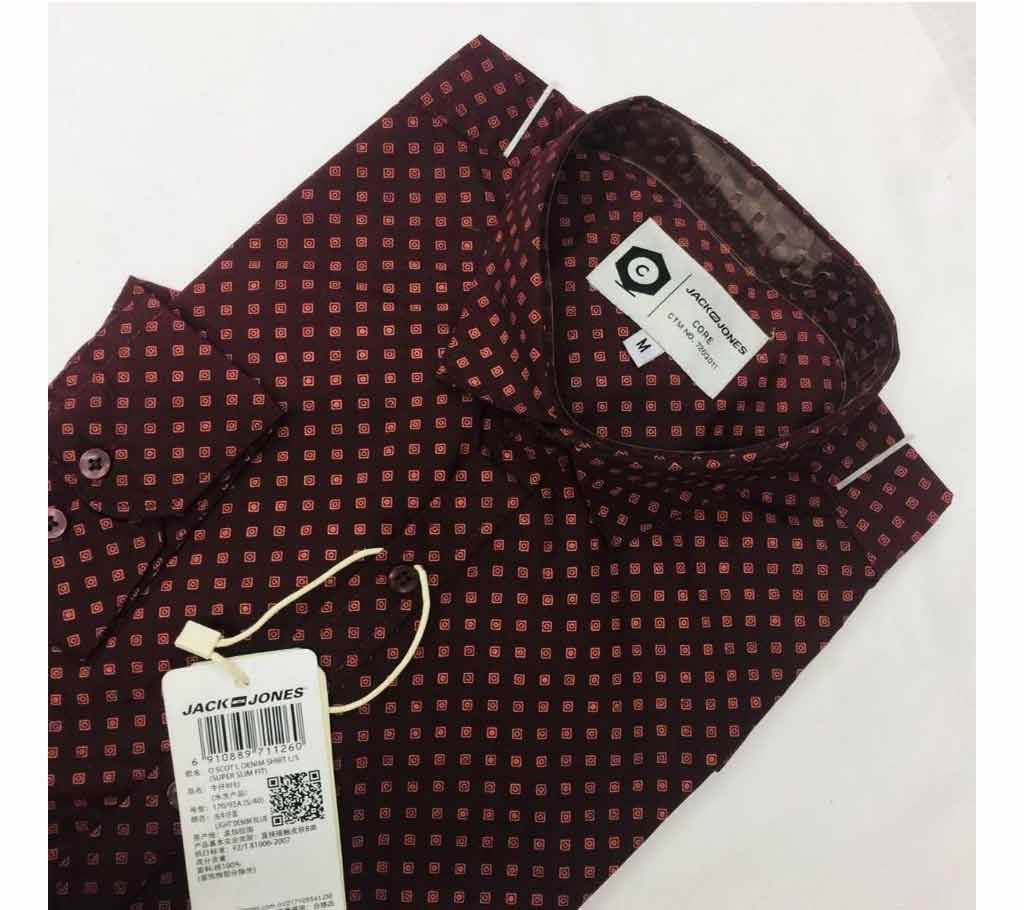 Full Sleeve Shirt for Men - 06 (Two Colors Available: Dark Maroon, Pest) - DKB