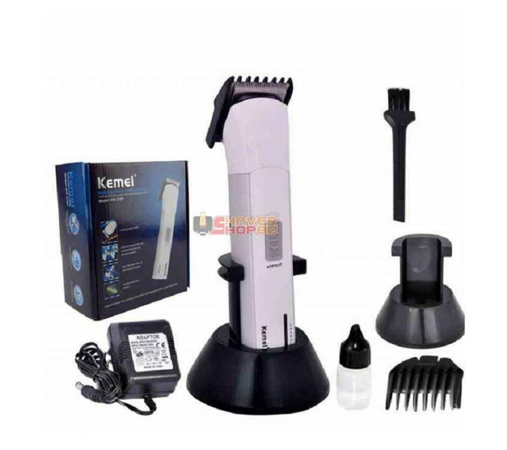 KEMEI KM-2599 RECHARGEABLE BEARD TRIMMER WHITE FOR MEN