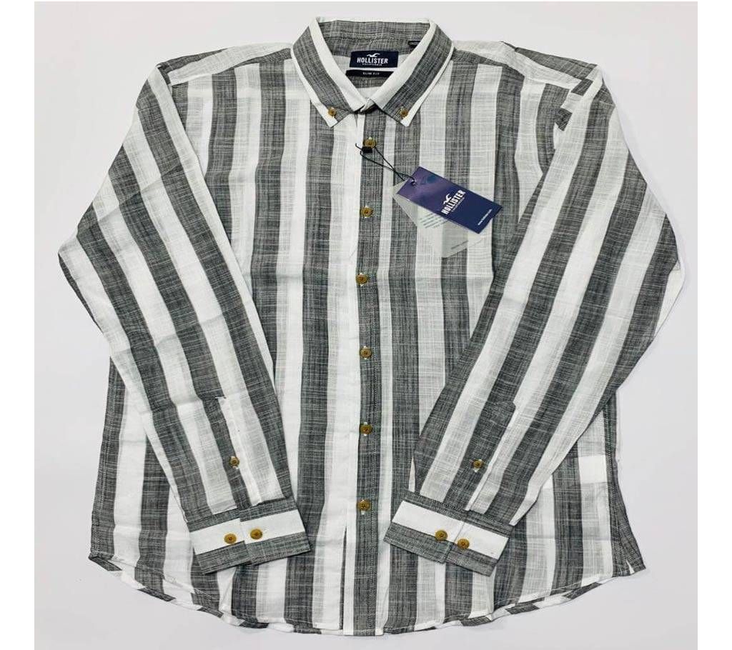 Full Sleeve Ramie Cotton Stripe Shirt