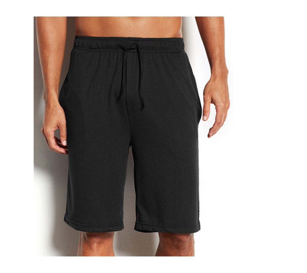 Black Cotton Shorts For Men