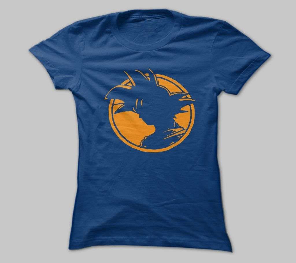 ANGRY GOKU NAVY BLUE COTTON TSHIRT FOR MEN